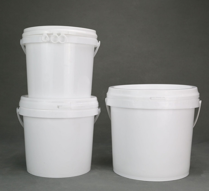 Химическое ведро с белой крышкой из PP/HDPE для печати на экране с тепловой передачей IML