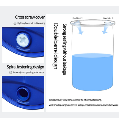 Барабанчик бочонка HDPE 200L голубой пластиковый для химического хранения